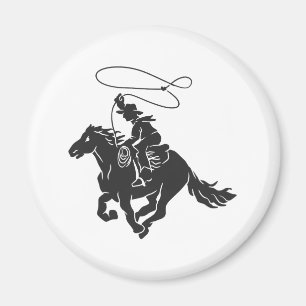 Cowboy auf einem Pferd mit Brille Magnet