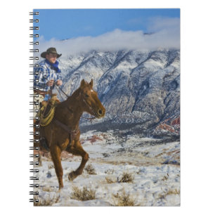Cowboy auf Pferd mit Lederschäften Notizblock