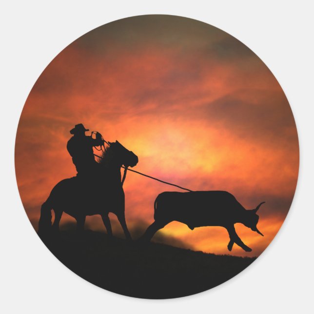 Cowboy-Aufkleber Runder Aufkleber (Vorderseite)