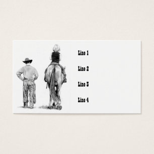 COWBOY avec la fille sur le cheval, leçon