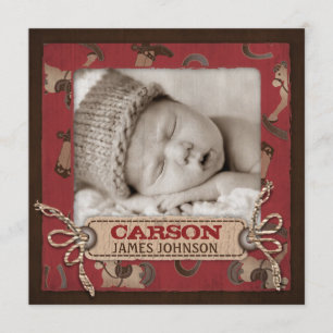 Cowboy Baby Announction Square Ankündigung