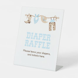 Cowboy Baby Duschdusche Windeln Raffle Sockelschild