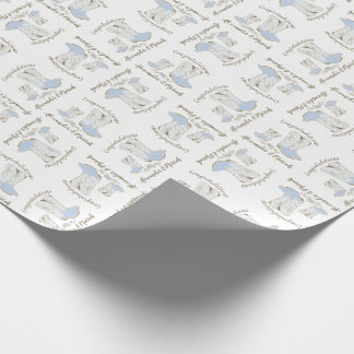 Cowboy Baby Dusche Country Western Blue Boy Geschenkpapier
