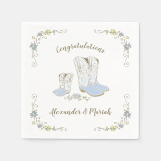Cowboy Baby Dusche Country Western Blue Boy Serviette