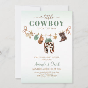 Cowboy Baby Dusche Party Einladung