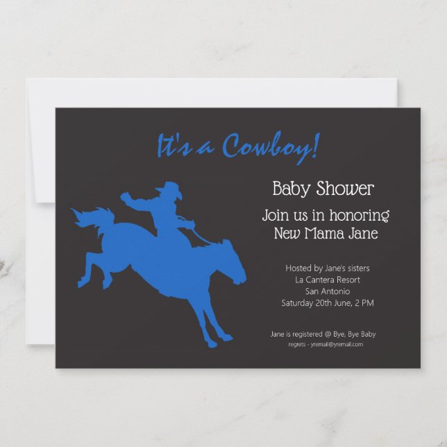 Cowboy Baby Dusche Party Einladung (Vorderseite)