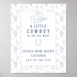 Cowboy Baby Dusche Rate wie viele Bonbons Poster