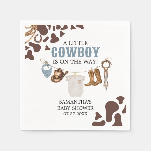 Cowboy Baby-Dusche Serviette (Vorderseite)