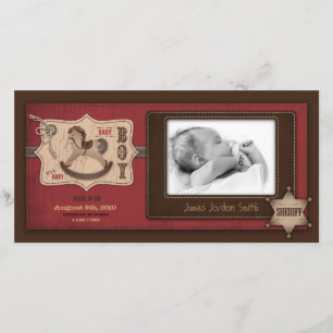 Cowboy-Baby-Foto-Karte Ankündigung