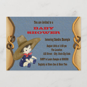 Cowboy-Baby-Party Einladung