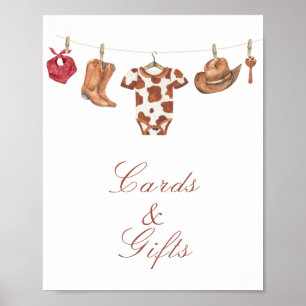 Cowboy-Baby-Party - Karten und Geschenke Poster