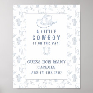 Cowboy-Baby-Party: Rate, wie viele Süßigkeiten Poster