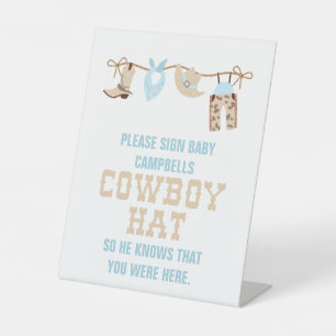 Cowboy-Baby-Party-Schild Hut Sockelschild