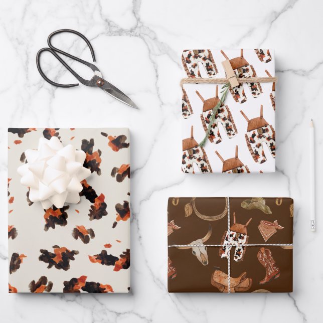 Cowboy Baby Showday Geschenkpapier Set (Vorderseite)