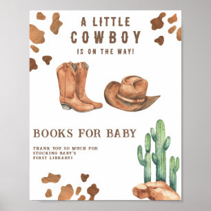 Cowboy-Baby-Shower-Bücher fürs Baby Poster