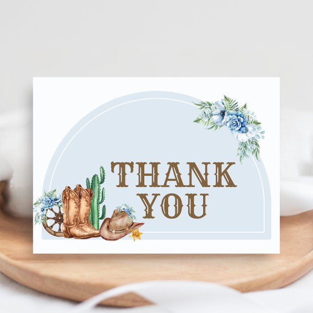 Cowboy Baby Shower Dankeskarte (A Little Cowboy Baby Shower Thank You Card)