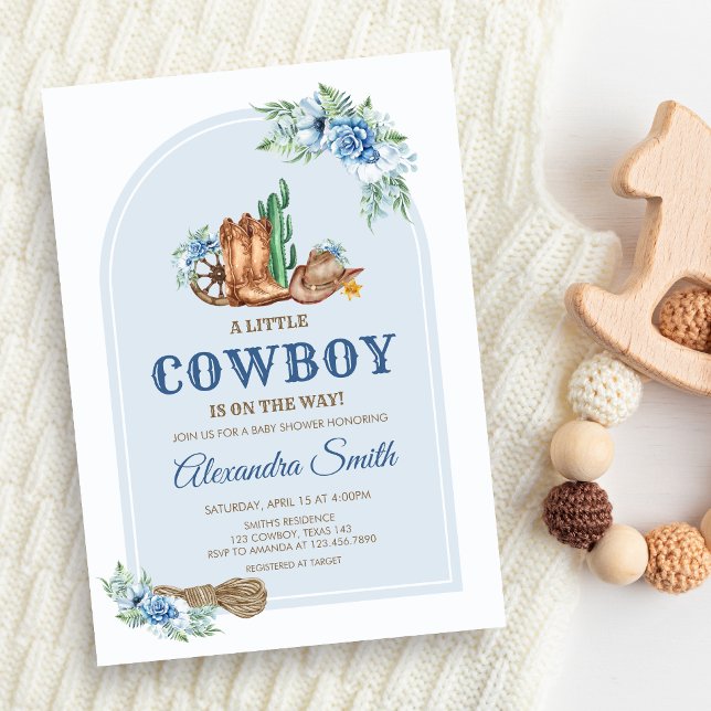 Cowboy Baby Shower Einladung (A Little Cowboy Baby Shower Invitation)