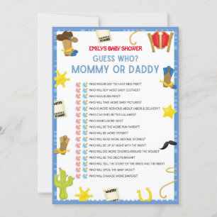 Cowboy Baby Shower Game - Einladung in 12x18 Größe