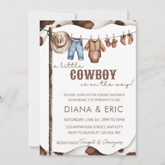Cowboy Baby Shower Invitation Template, A Little Einladung