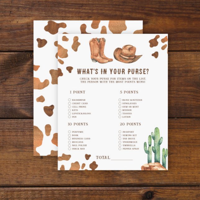 Cowboy Baby Shower - Was ist in Ihrer Handtasche? (Von Creator hochgeladen)