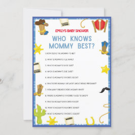 Cowboy Baby Showspiel - Bearbeitbarer Name, Größe Einladung