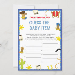 Cowboy Baby Showspiel - Bearbeitbarer Name, Größe Einladung