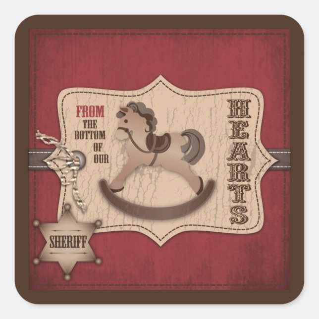 Cowboy Baby Square TY Sticker (Vorderseite)