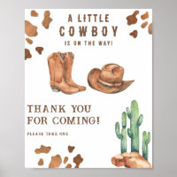 Cowboy-Babydusche Danke, dass Sie kommen