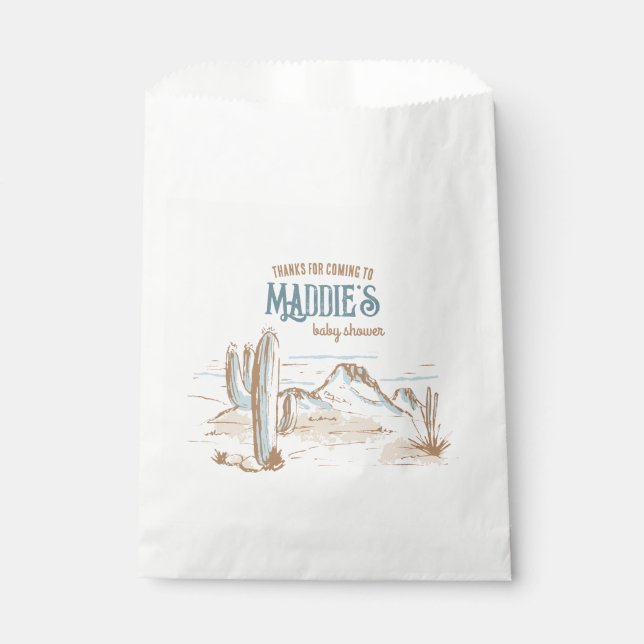 Cowboy Babydusche Gewohnheitskleidung Geschenktütchen (Vorderseite)