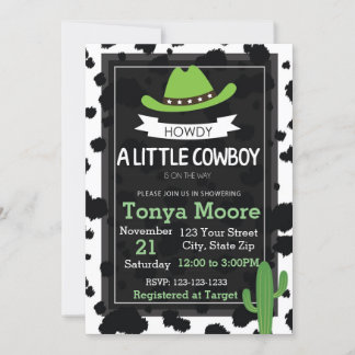 Cowboy-Babyparty-Einladung (Grün) Einladung