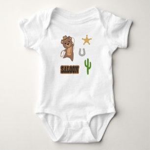 Cowboy Bear Saloon Western Stickerset Baby Strampler