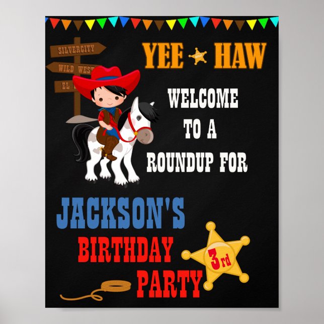 Cowboy Begrüßung Party Western Begrüßungspult Poster (Vorne)
