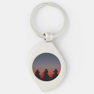 Cowboy bei Sonnenuntergang Schlüsselanhänger