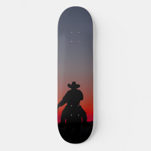 Cowboy bei Sonnenuntergang Skateboard