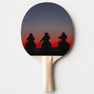 Cowboy bei Sonnenuntergang Tischtennis Schläger