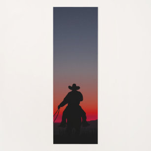 Cowboy bei Sonnenuntergang Yogamatte