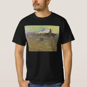 Cowboy beim Hüten von Rindern auf der Weide von Lo T-Shirt