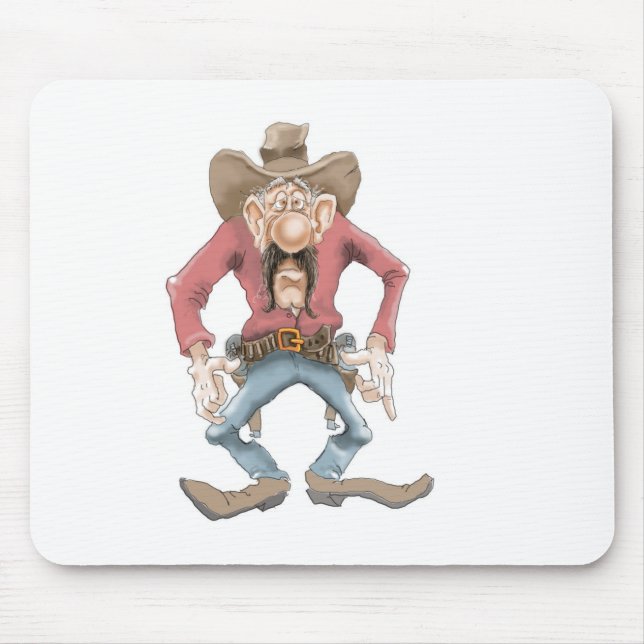 Cowboy bereit Zeichnen Mousepad (Vorne)