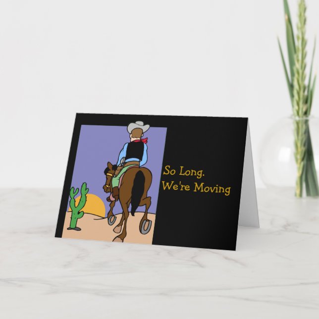 Cowboy-bewegliche Mitteilung Ankündigung (Vorderseite)