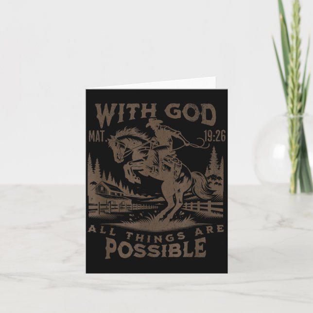 Cowboy-Bibel-Schriftvers Western Jesus für Männer Karte (Vorderseite)