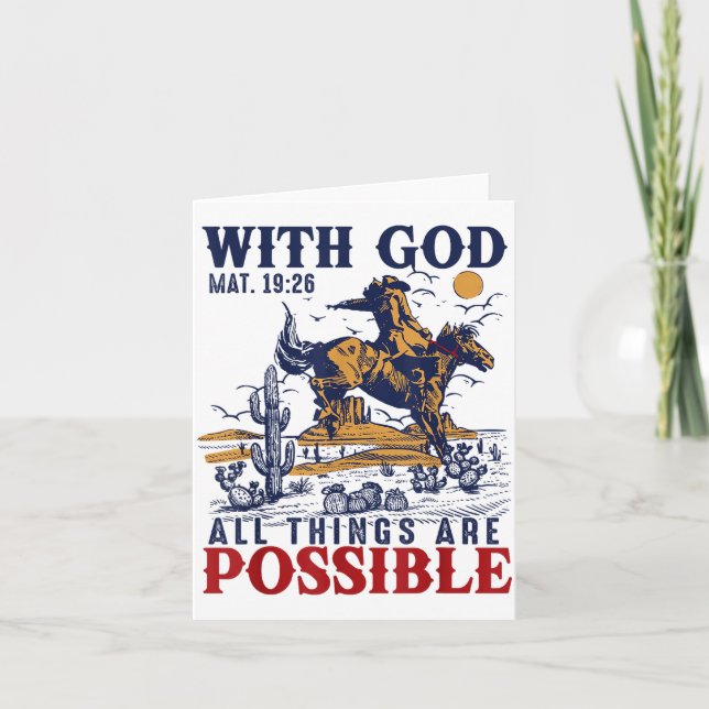 Cowboy-Bibel-Schriftvers Western Jesus für Männer Karte (Vorderseite)