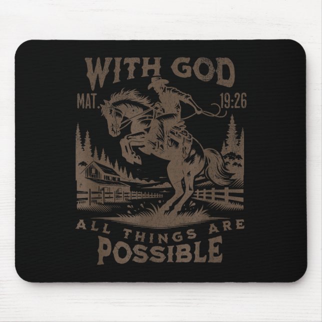 Cowboy-Bibel-Schriftvers Western Jesus für Männer Mousepad (Vorne)