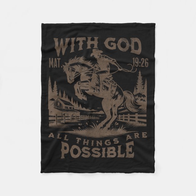 Cowboy Bible Scripture Verse Western Jesus For Men Fleecedecke (Vorderseite)