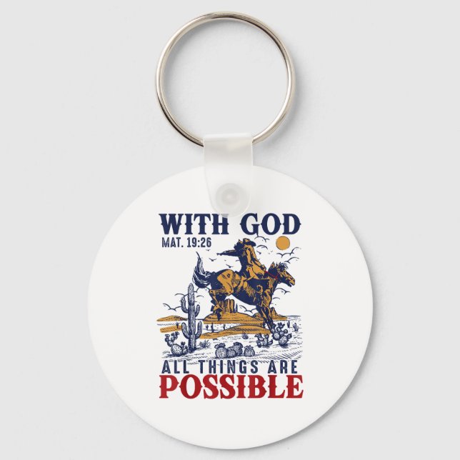 Cowboy Bible Scripture Verse Western Jesus For Men Schlüsselanhänger (Vorderseite)