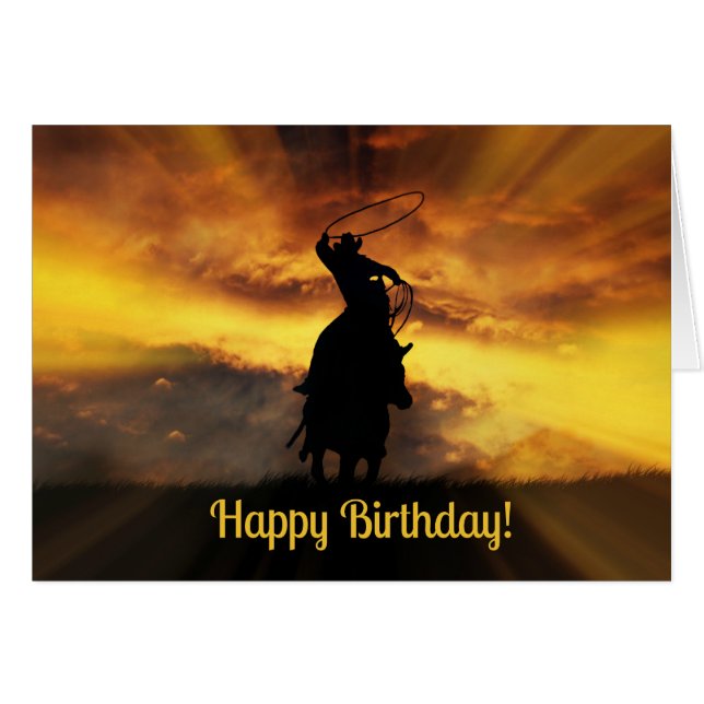Cowboy Birthday Card (Vorderseite (Horizontal))