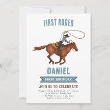 Cowboy Birthday Einladung 1. Rodeo Einladung