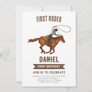 Cowboy Birthday Einladung 1. Rodeo Einladung