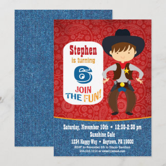Cowboy Birthday Einladung Boy Rodeo Western