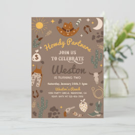 Cowboy Birthday Einladung | Einladung des Westerns