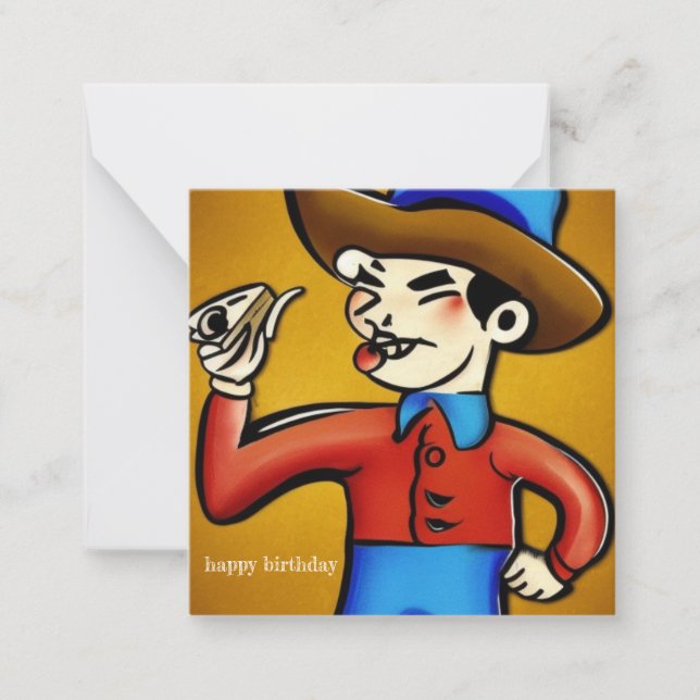 Cowboy Birthday Mitteilungskarte (Vorderseite)